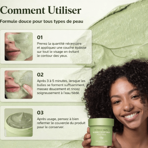 Masque Nettoyant Moussant au Basilic Sacré - BUBBLE SKIN
